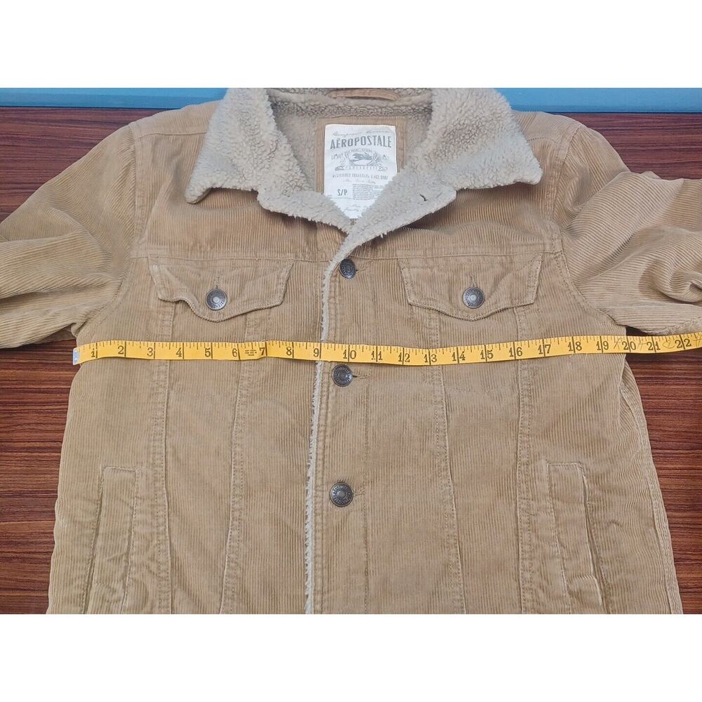 Aeropostale Womens Size Small Corduroy Y2K Jacket Brown Fuax Fur Trim - Picture 5 of 8